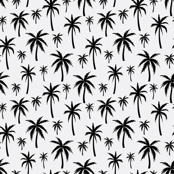 Svart Vit Palm Träd Upprepa Mönster Design Illustration — Stock vektor
