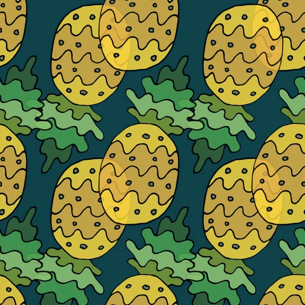 Nette Ananas Vektor Wiederholen Muster Design Hintergrundkunst — Stockvektor