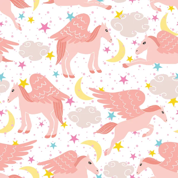 漂亮的粉色花冠矢量无缝图案设计 — 图库矢量图片#