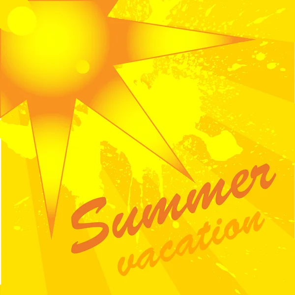 Soleil sur fond jaune — Image vectorielle