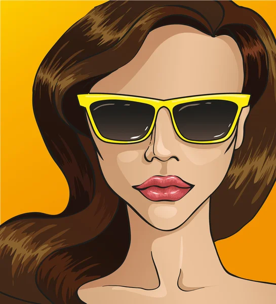 Mujer en gafas de sol — Vector de stock