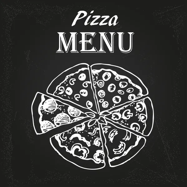 Menú de pizza 3 — Vector de stock