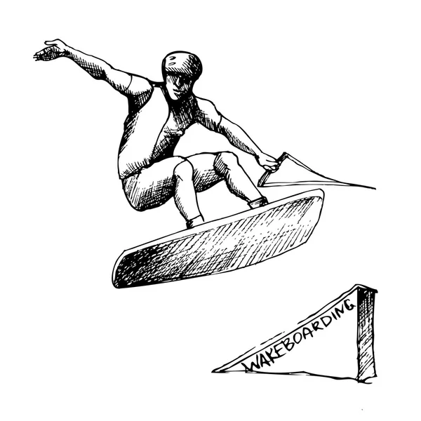 Wakeboarder 3 — Stockvektor