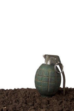 green grenade on white clipart
