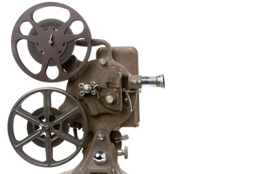 beyaz izole eski film projektör