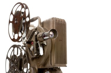 beyaz izole eski film projektör