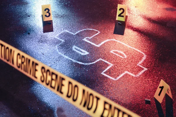 Concept of bankruptcy with a crime scene — Stock Photo, Image
