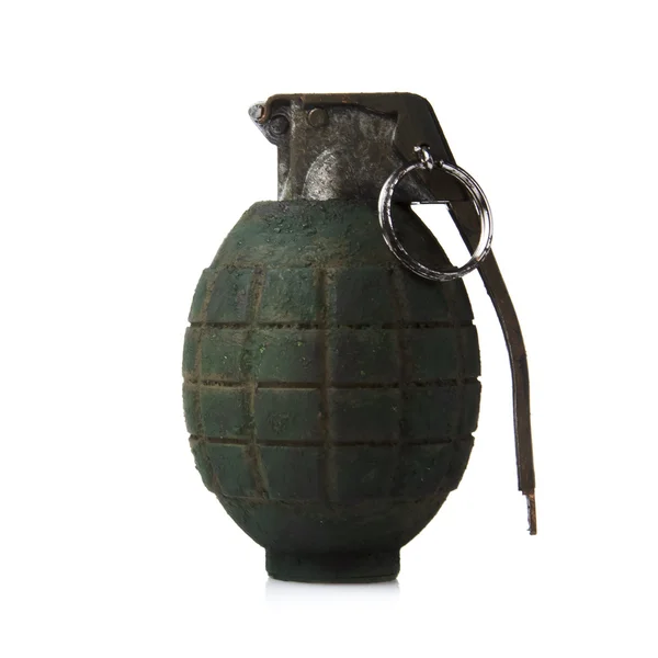 Grenade verte sur blanc — Photo