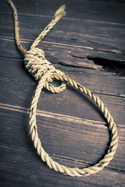 Hangman noose on the floor — Stock Photo, Image