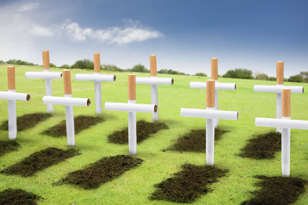 smoking kills, smokers graveyard concept