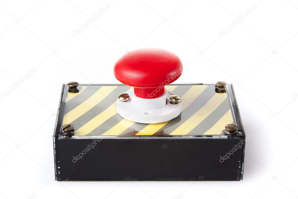 panic button box isolated on white
