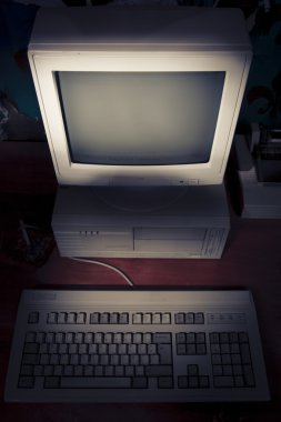 dramatic lighting image of an old, vintage workspace