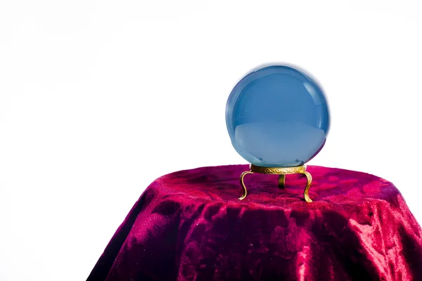 Bola de cristal do caixa da fortuna isolada no branco — Fotografia de Stock