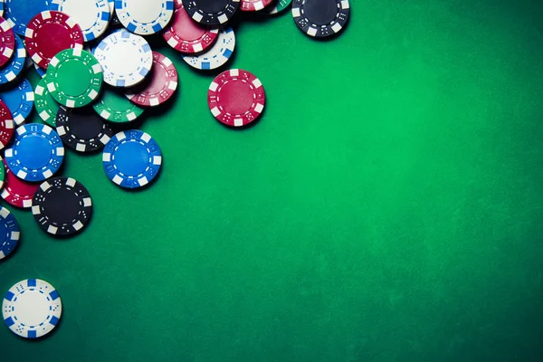 Casino chips on gaming table — Stock Photo, Image