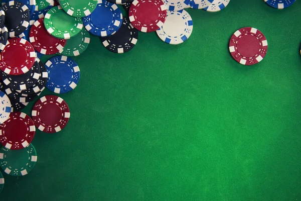 Casino chips on gaming table — Stock Photo, Image