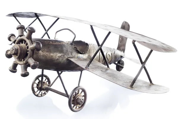 흰색으로 분리 된 장난감 비행기 — 스톡 사진