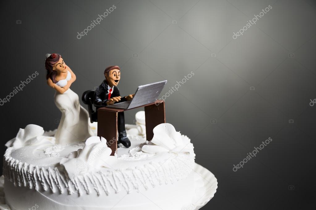 Bride and Groom on wedding cake