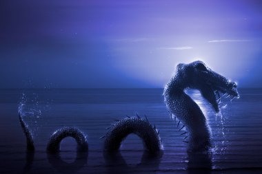 Scary Loch Ness Monster clipart