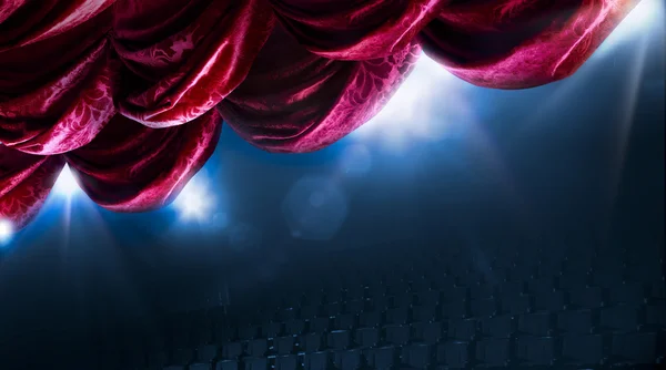 Theater curtain with dramatic lighting — Stock Photo, Image