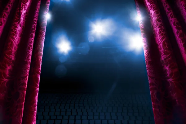 Theater curtain with dramatic lighting — Stock Photo, Image