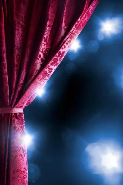 Theater curtain with dramatic lighting — Stock Photo, Image