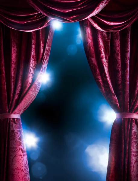 Theater curtain with dramatic lighting — Stock Photo, Image