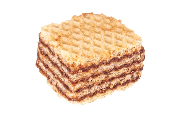 Wafelvierkant Geïsoleerd Witte Achtergrond — Stockfoto