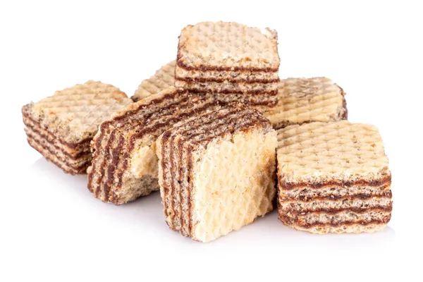 Wafer Quadrat Isoliert Auf Weißem Hintergrund — Stockfoto