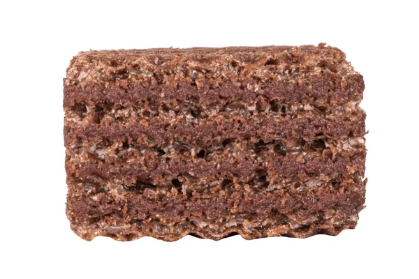 Wafer Cioccolato Quadrato Isolato Sfondo Bianco — Foto Stock