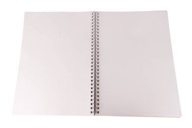 kitap beyaz arkaplanda izole bir şekilde açık.