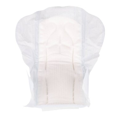 Beyaz arkaplanda hijyenik ped izole edildi.