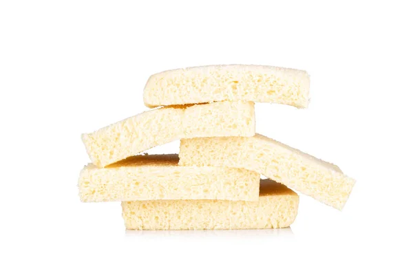 Brot Krustenlos Isoliert Auf Weißem Hintergrund Rand — Stockfoto