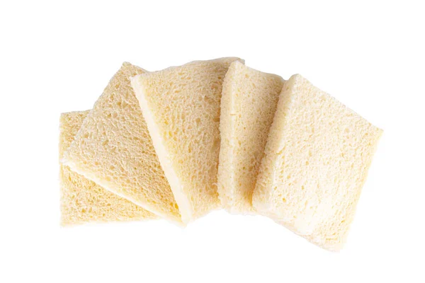 Chleb Bez Skorupy Izolowany Białym Tle Granicy — Zdjęcie stockowe