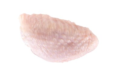 beyaz arkaplanda izole edilmiş tavuk orta kanatları.