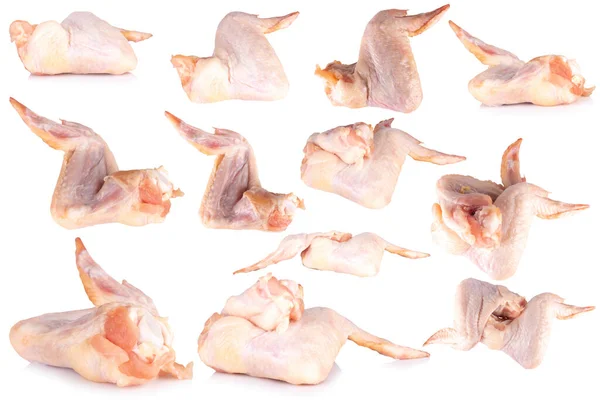 Kyckling Vinge Färsk Isolerad Vit Bakgrund — Stockfoto