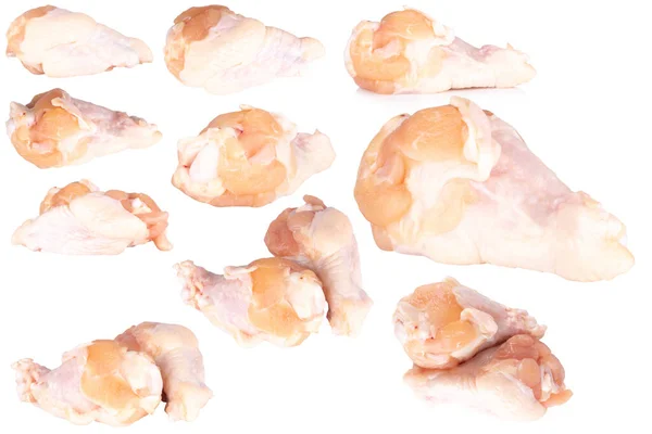 Kyckling Vinge Pinne Färsk Isolerad Vit Bakgrund — Stockfoto