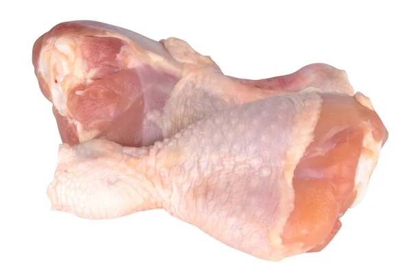 Kyckling Trumsticka Färsk Isolerad Vit Bakgrund — Stockfoto