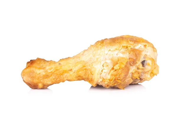 Κοτόπουλο Μπούτι Τηγανητό Απομονωμένο Λευκό Φόντο — Φωτογραφία Αρχείου