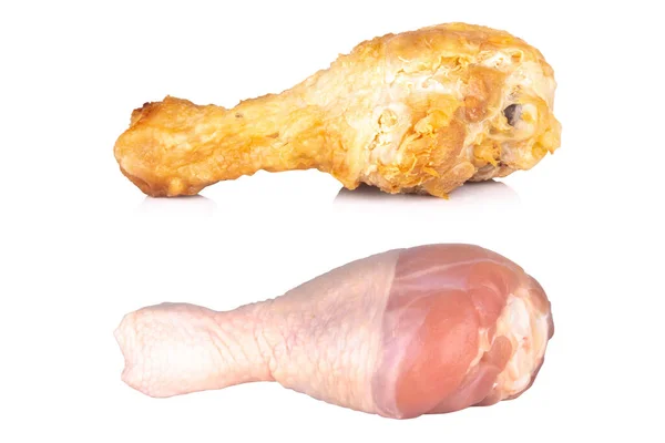 Pilon Poulet Frit Isolé Sur Fond Blanc — Photo