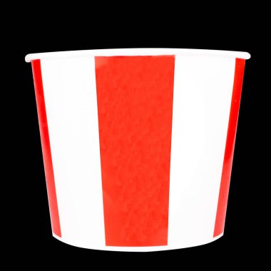 Siyah arka planda izole edilmiş kova tavuk.