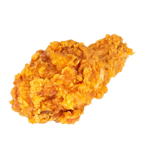 Kyckling Stekt Krydda Isolerad Vit Bakgrund — Stockfoto