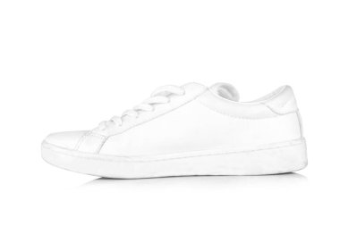 Beyaz arka planda izole edilmiş ayakkabı beyazı.