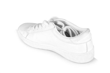 Beyaz arka planda izole edilmiş ayakkabı beyazı.