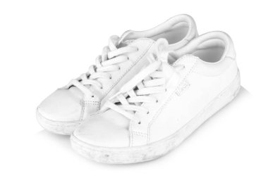 Beyaz arka planda izole edilmiş ayakkabı beyazı.