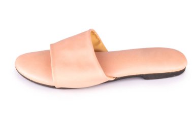 Beyaz arkaplanda izole edilmiş ayakkabı eti rengi.