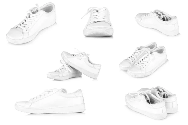 Schuh Weiß Isoliert Auf Weißem Hintergrund — Stockfoto