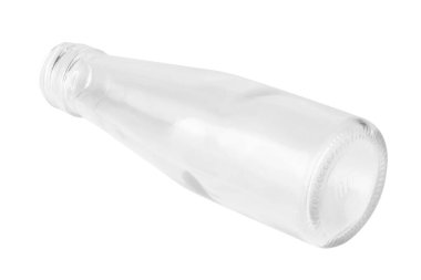 Cam şişe beyaz arka planda izole.