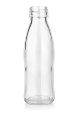 Cam şişe beyaz arka planda izole.