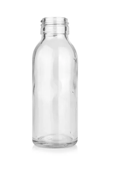 Botella Vidrio Aislado Sobre Fondo Blanco — Foto de Stock
