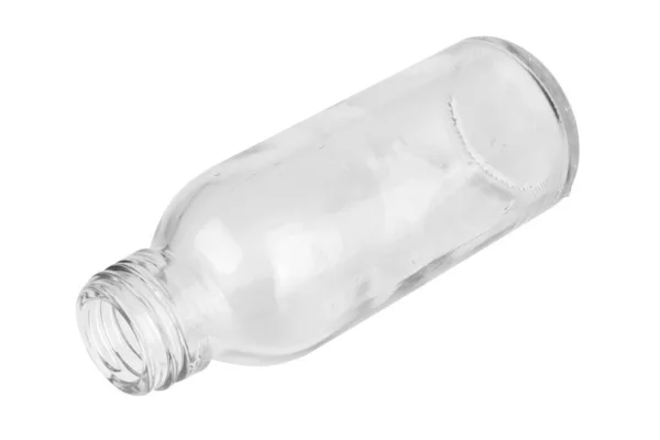 Glazen Fles Geïsoleerd Witte Achtergrond — Stockfoto